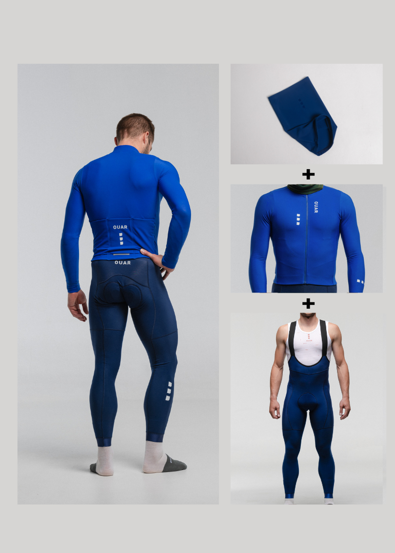 HOUSE LS JERSEY + MARINO LONG BIBS + MARINO NECK WARMER