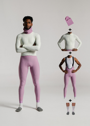 LOUNGE LS JERSEY + DUSTY ORCHID LONG BIBS + NECK WARMER + MERINO SOCKS