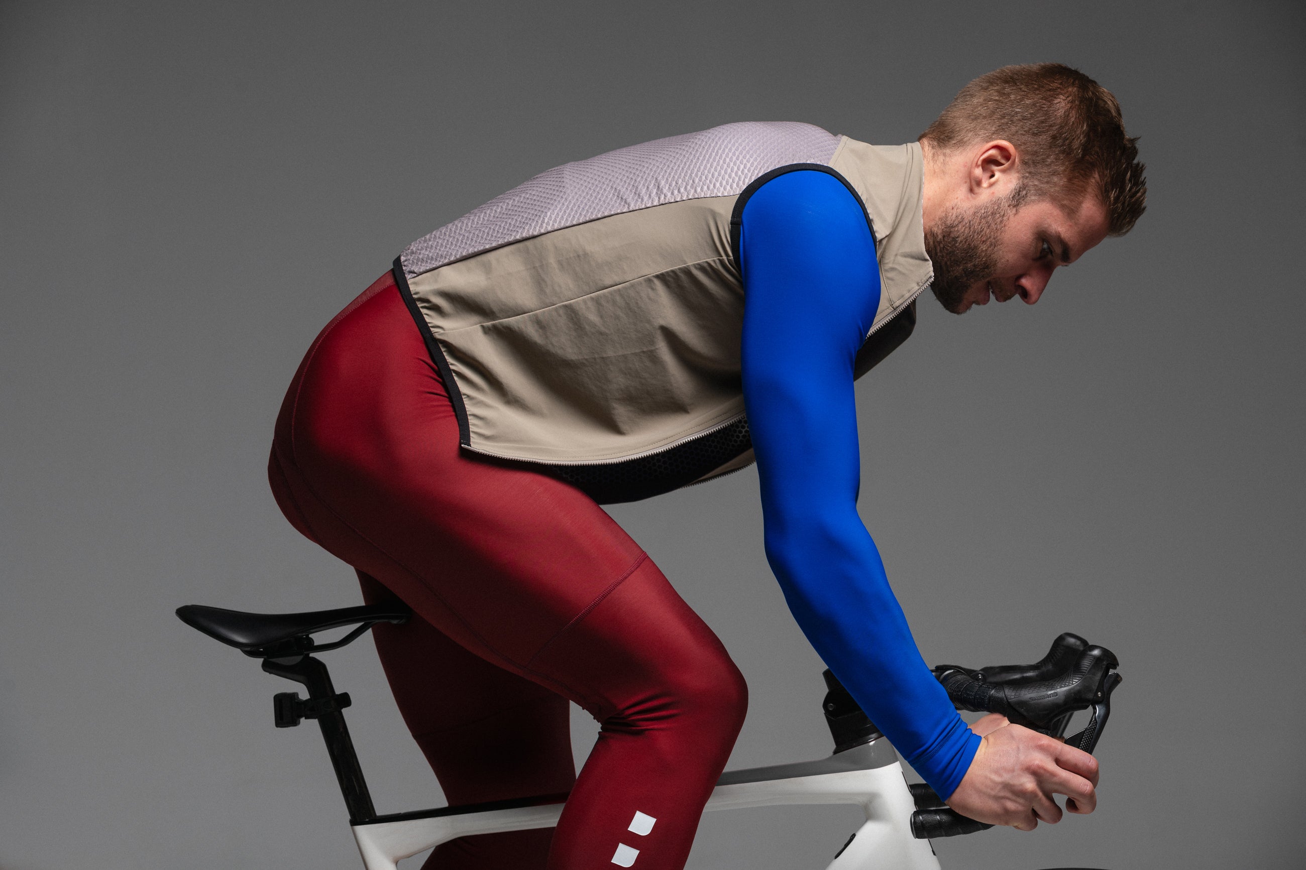 SAND GILET + HOUSE LS JERSEY + MARINO & RUBY NECK WARMERS