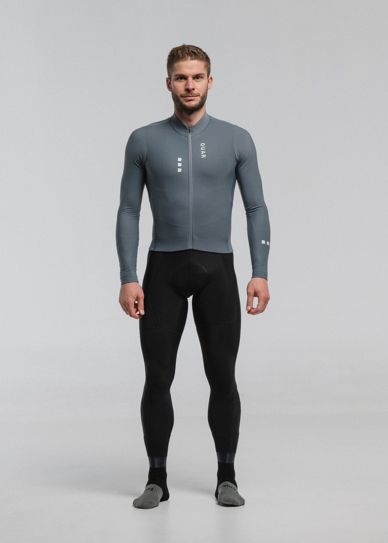 BLUES LS JERSEY + PURE BLACK LONG BIBS + BLACK MERINO SOCKS