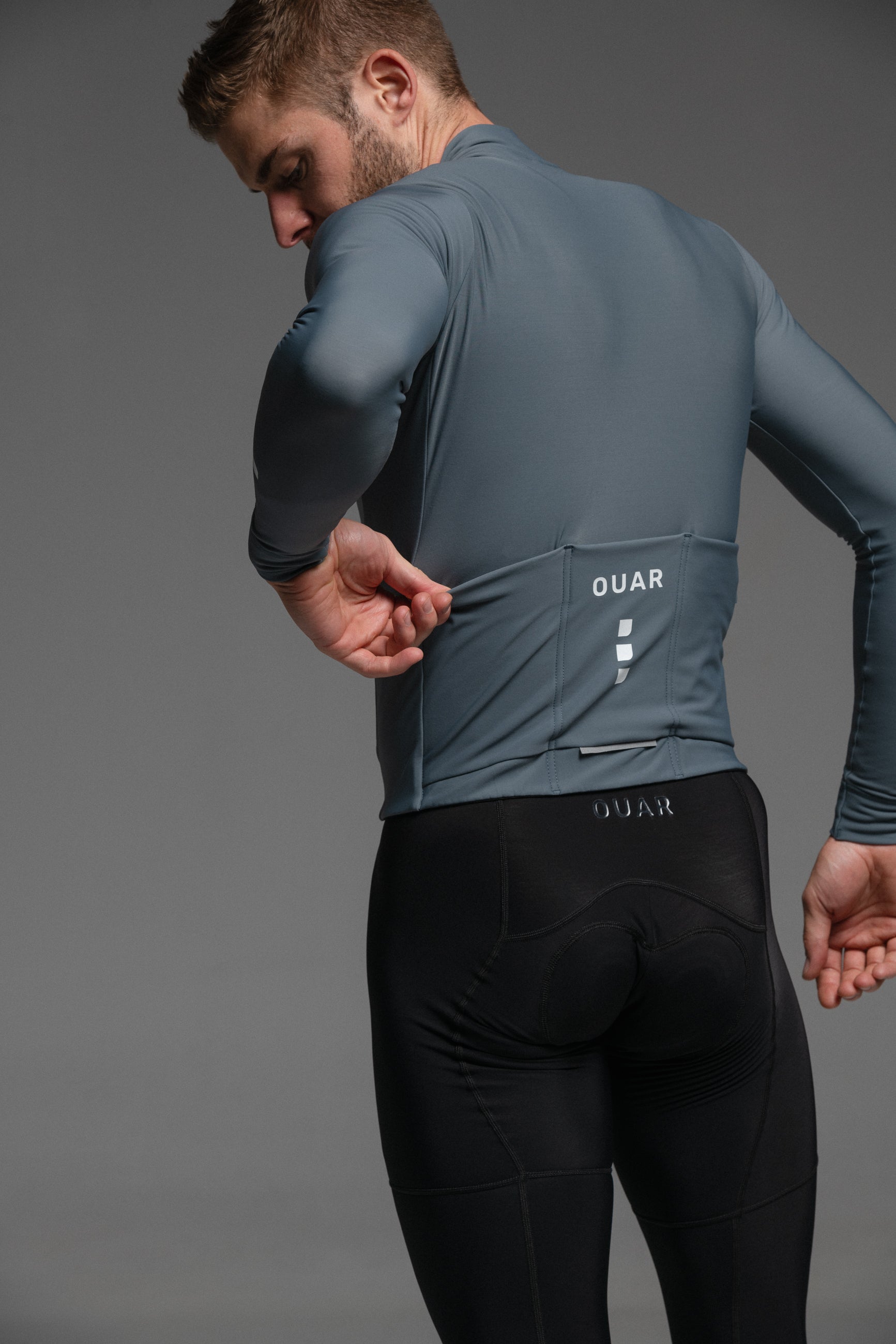 BLUES LS JERSEY + PURE BLACK LONG BIBS + BLACK MERINO SOCKS