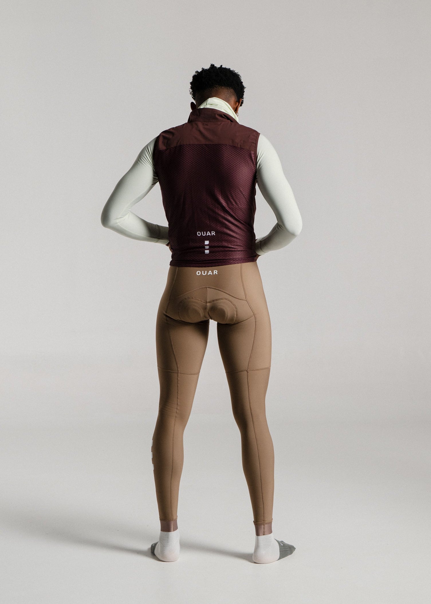 LOUNGE JERSEY + HAZEL LONG BIBS + DARK OAK GILET + NECK WARMER