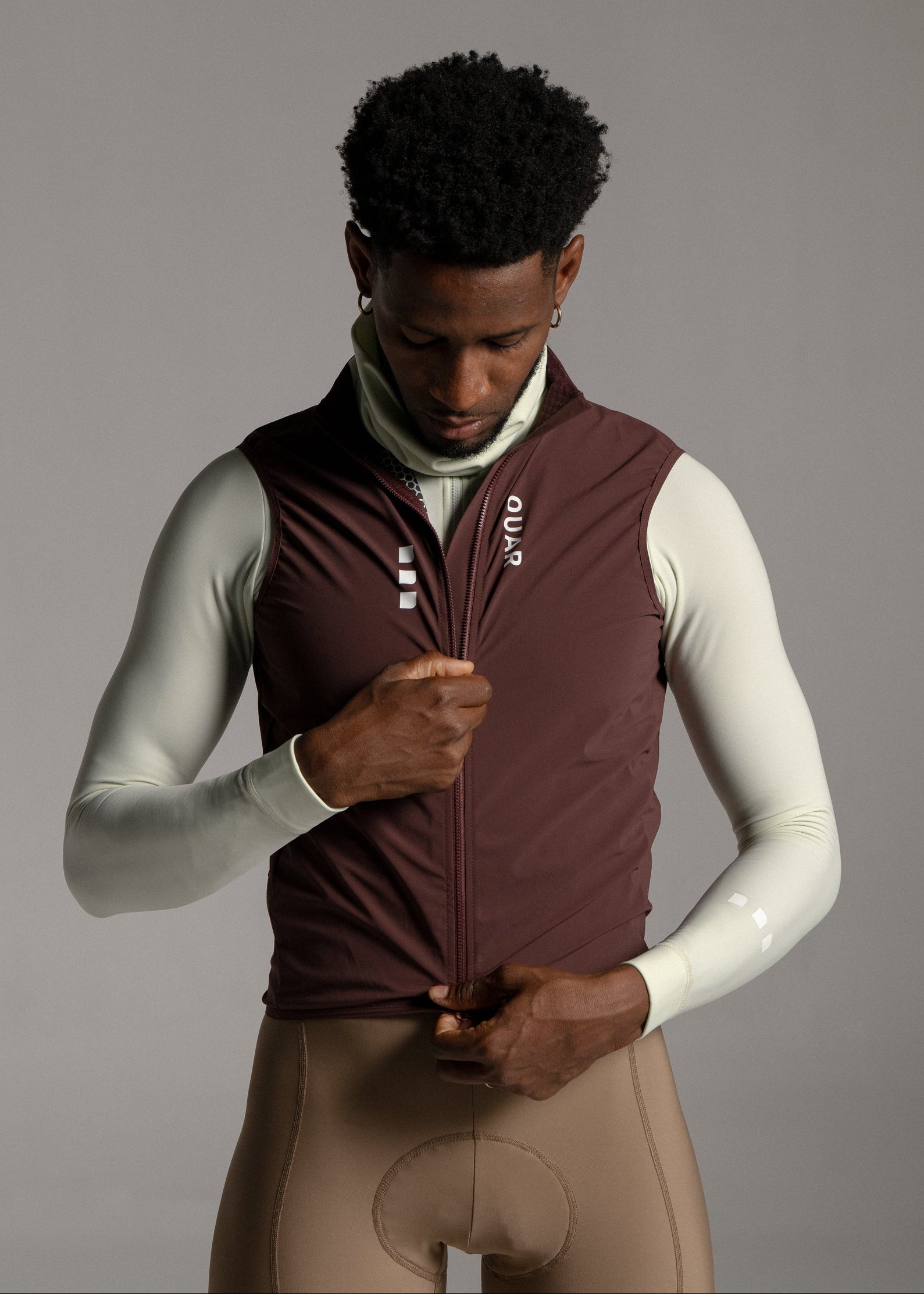 LOUNGE JERSEY + HAZEL LONG BIBS + DARK OAK GILET + NECK WARMER
