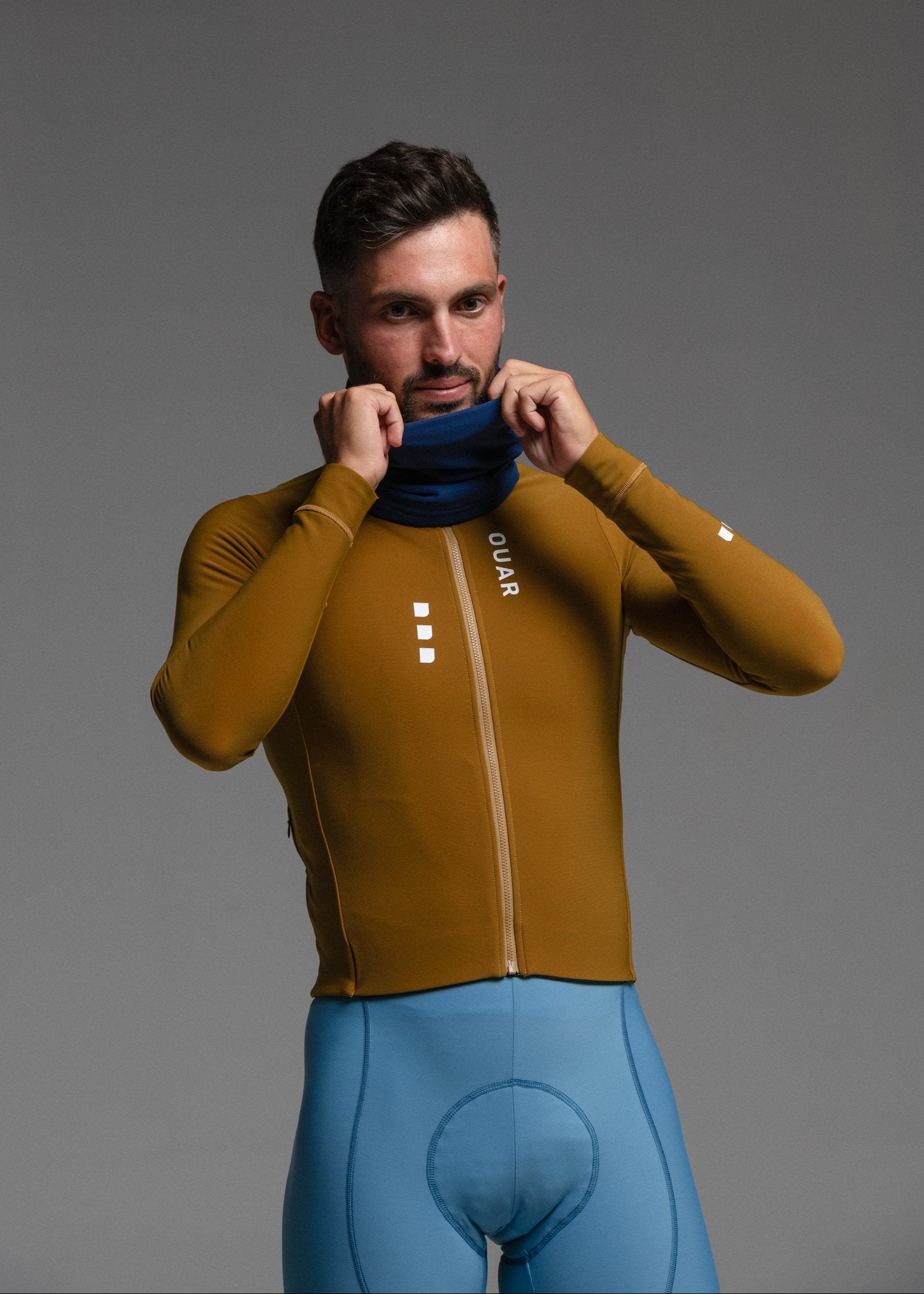 COUNTRY LS JERSEY + SKYBLUE LONG BIBS + MARINO NECK WARMER