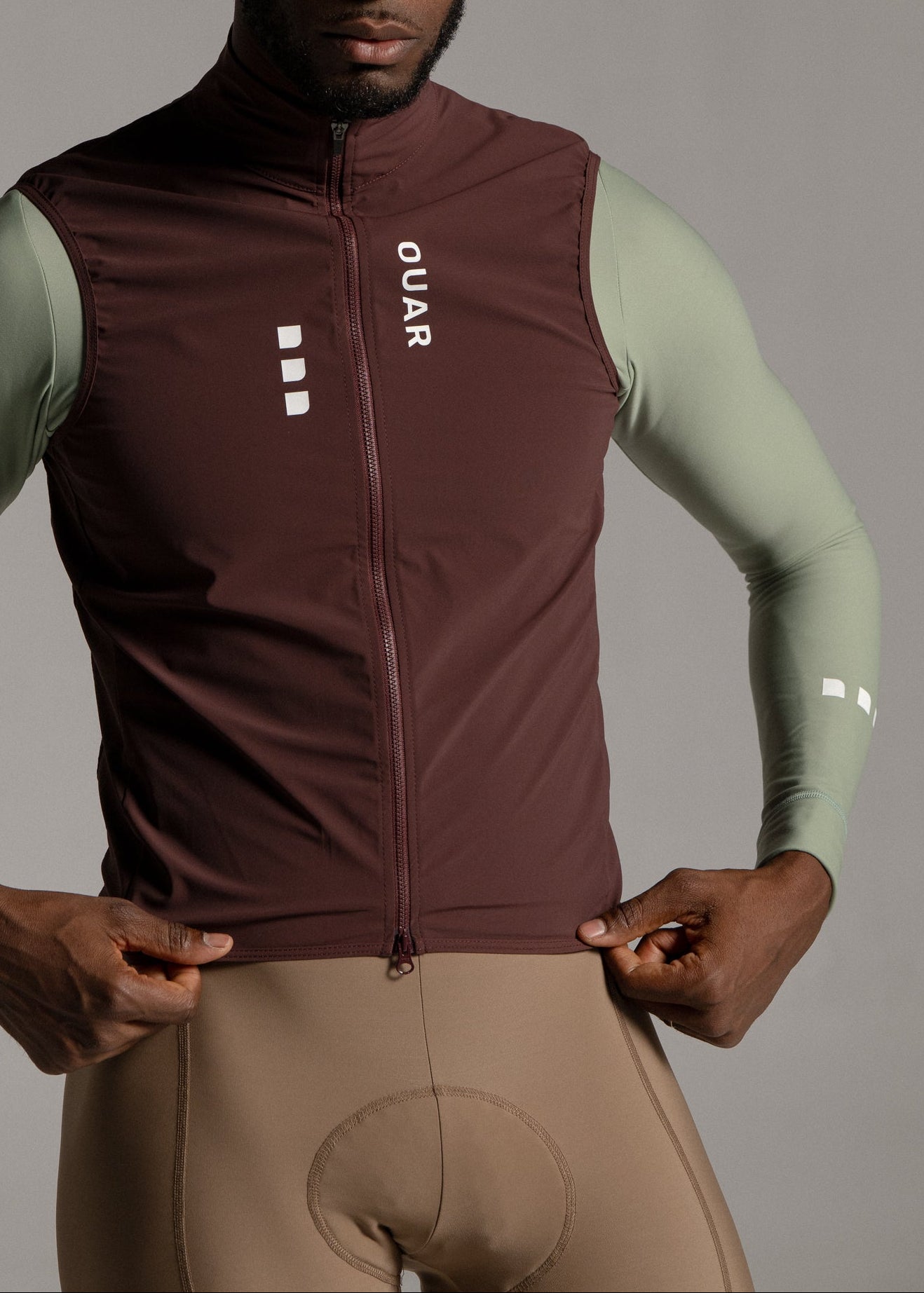 CHILL LS JERSEY + HAZEL LONG BIBS + DARK OAK GILET + NECK WARMER