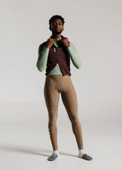 CHILL LS JERSEY + HAZEL LONG BIBS + DARK OAK GILET + NECK WARMER