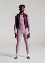 NEW WAVE LS JERSEY + DUSTY ORCHID LONG BIBS + DARK OAK GILET + NECK WARMER