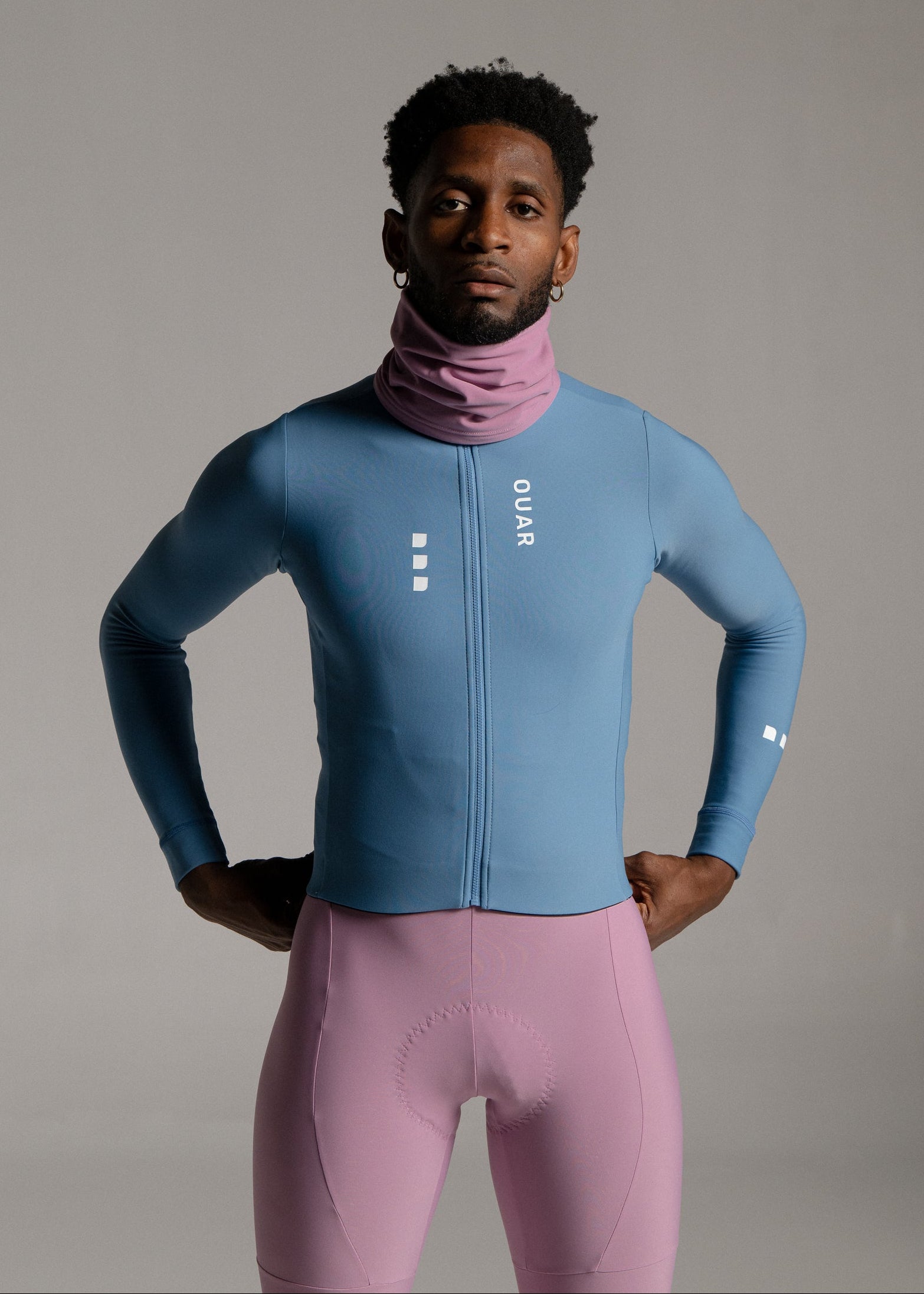 ELECTRO LS JERSEY + DUSTY ORCHID LONG BIBS + NECK WARMER + MERINO SOCKS