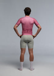 DUSTY CHERRY JERSEY + WARM GREY BIBS + WHITE/GREY SOCKS