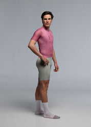DUSTY CHERRY JERSEY + WARM GREY BIBS + WHITE/GREY SOCKS