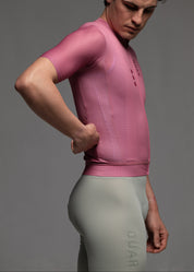 DUSTY CHERRY JERSEY + WARM GREY BIBS + WHITE/GREY SOCKS