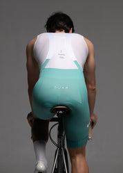 DUSTY CHERRY JERSEY + AQUAMARINE BIBS + WHITE/GREY SOCKS