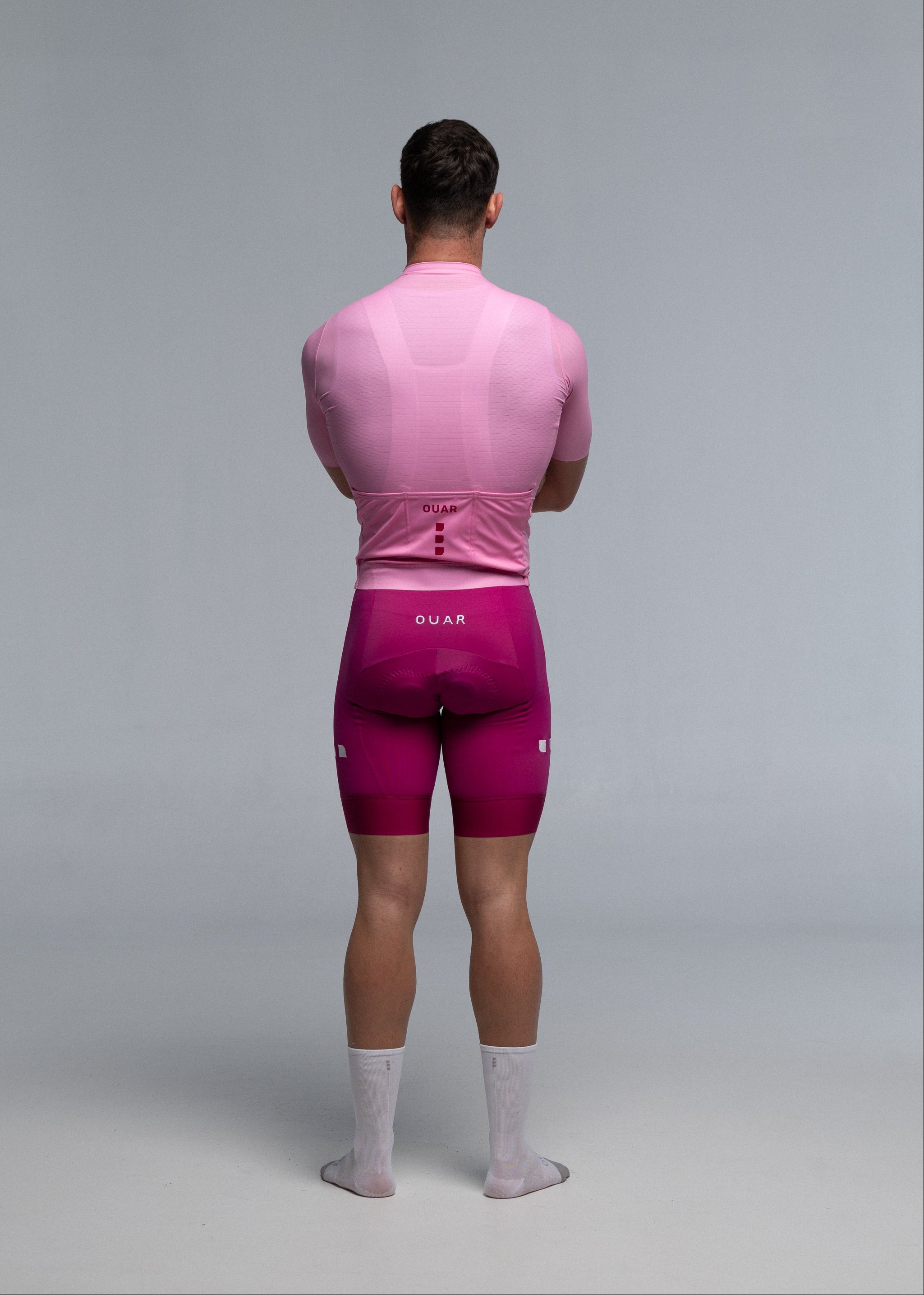 PINK JERSEY + ORCHID BIBS + WHITE/GREY SOCKS