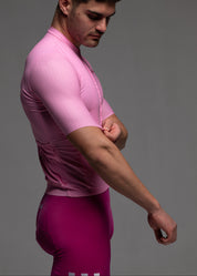 PINK JERSEY + ORCHID BIBS + WHITE/GREY SOCKS