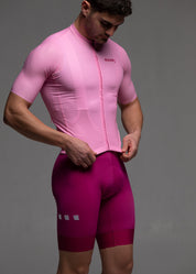 PINK JERSEY + ORCHID BIBS + WHITE/GREY SOCKS