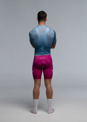 STEEL BLUE JERSEY + ORCHID BIBS + WHITE/AQUA SOCKS