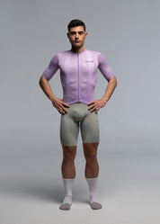 VIOLET JERSEY + WARM GREY BIBS + WHITE/GREY SOCKS