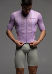 VIOLET JERSEY + WARM GREY BIBS + WHITE/GREY SOCKS