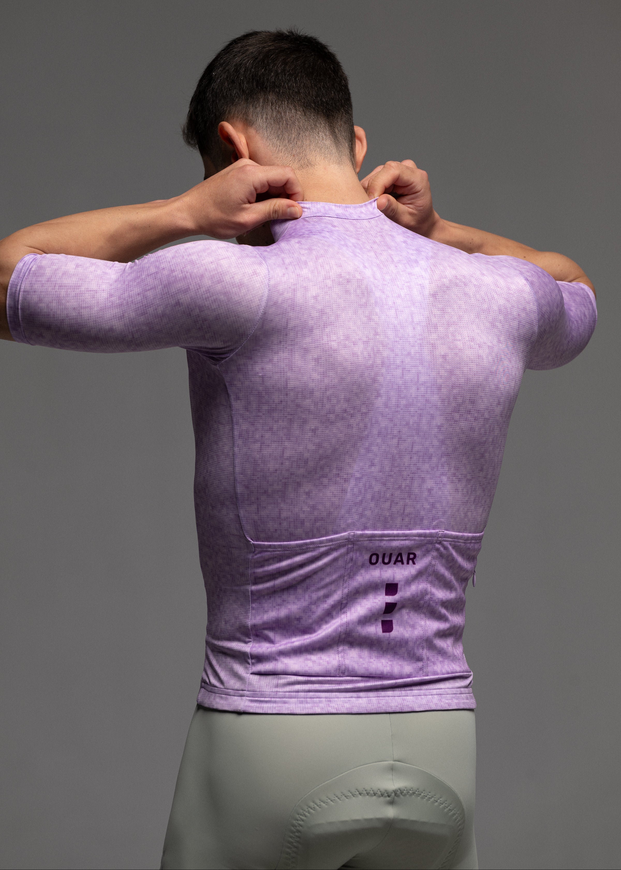 VIOLET JERSEY + WARM GREY BIBS + WHITE/GREY SOCKS