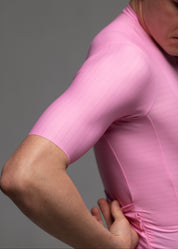 PINK JERSEY + AQUAMARINE BIBS + WHITE/GREY SOCKS