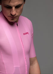 PINK JERSEY + AQUAMARINE BIBS + WHITE/GREY SOCKS