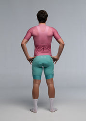 DUSTY CHERRY JERSEY + AQUAMARINE BIBS + WHITE/GREY SOCKS