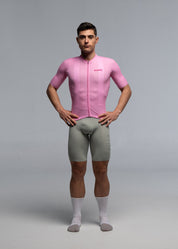 PINK JERSEY + WARM GREY BIBS + WHITE/GREY SOCKS