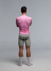 PINK JERSEY + WARM GREY BIBS + WHITE/GREY SOCKS