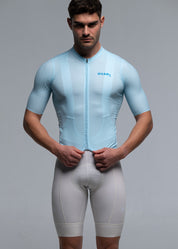 FRESH BLUE JERSEY + OFF WHITE BIBS + WHITE/GREY SOCKS