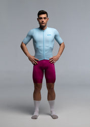 FRESH BLUE JERSEY + ORCHID BIBS + WHITE/GREY SOCKS