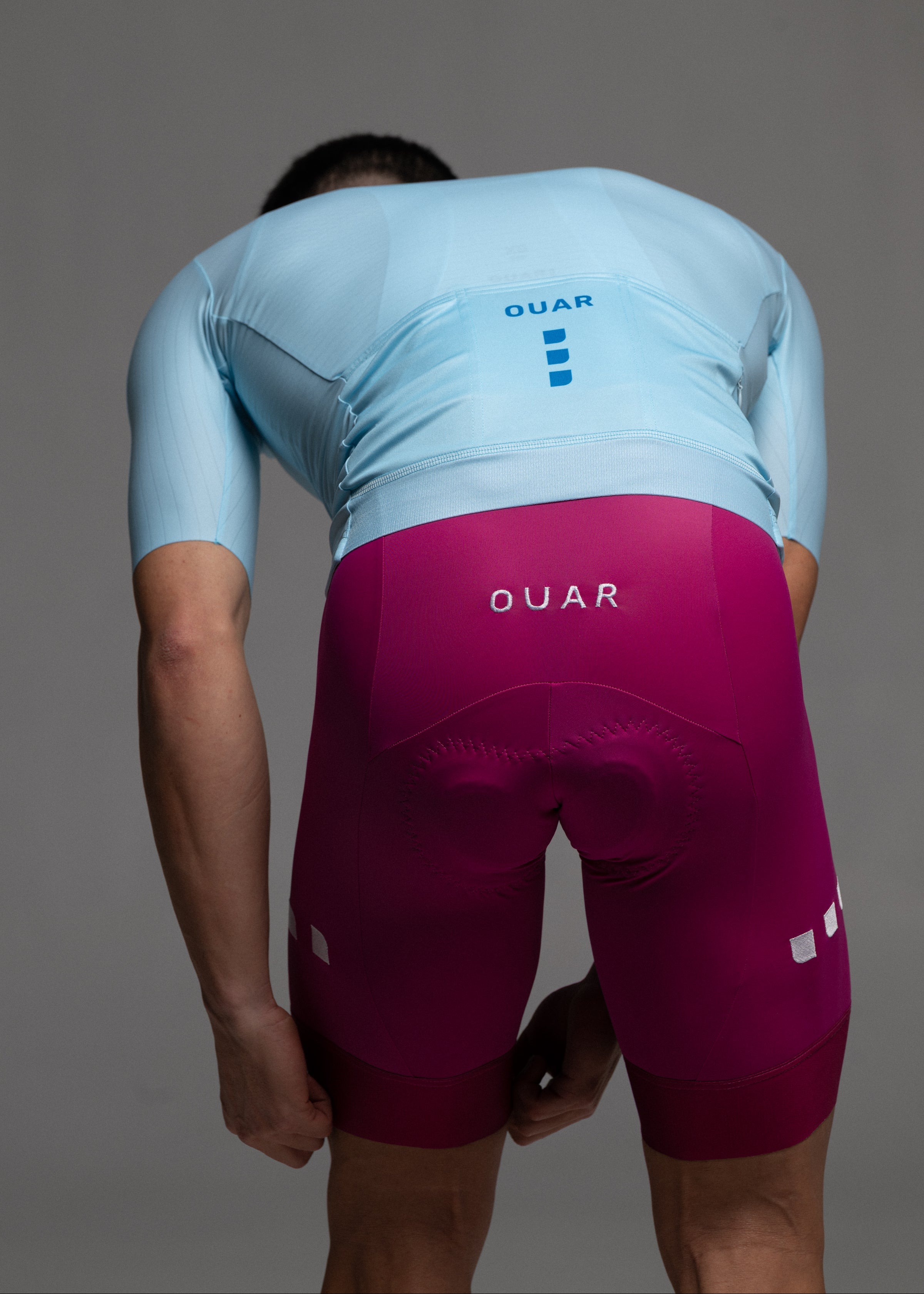 FRESH BLUE JERSEY + ORCHID BIBS + WHITE/GREY SOCKS