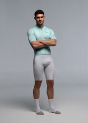 AQUAMARINE JERSEY + OFF WHITE BIBS + WHITE/GREY SOCKS