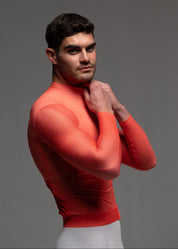 VIBRANT CORAL LS JERSEY + OFF WHITE BIBS + WHITE/GREY SOCKS