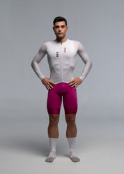 DIZZY WHITE LS JERSEY + ORCHID BIBS + WHITE/GREY SOCKS
