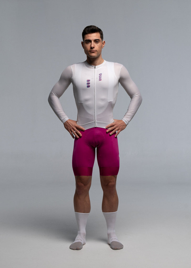 DIZZY WHITE LS JERSEY + ORCHID BIBS + WHITE/GREY SOCKS