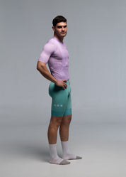 VIOLET JERSEY + AQUAMARINE BIBS + WHITE/GREY SOCKS