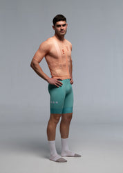 PEACH JERSEY + AQUAMARINE BIBS +`WHITE/GREY SOCKS