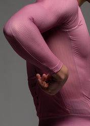 DUSTY CHERRY LS JERSEY + WARM GREY BIBS + WHITE/GREY SOCKS