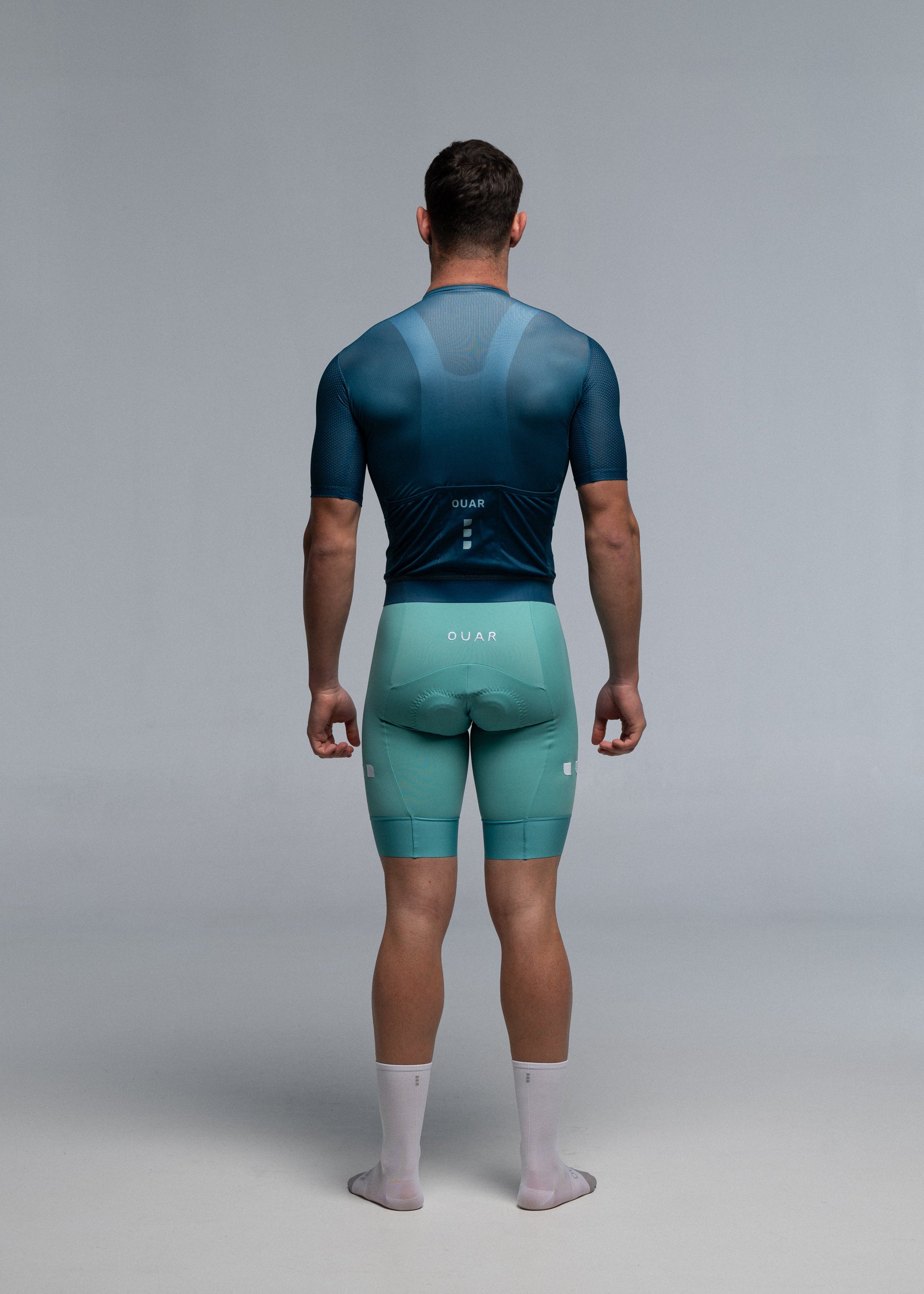 DARK TEAL JERSEY + AQUAMARINE BIBS + WHITE/AQUA SOCKS