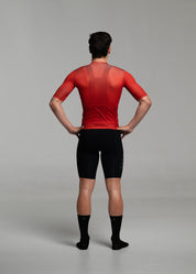 BURNT RED JERSEY + PURE BLACK BIBS + BLACK/GREY SOCKS