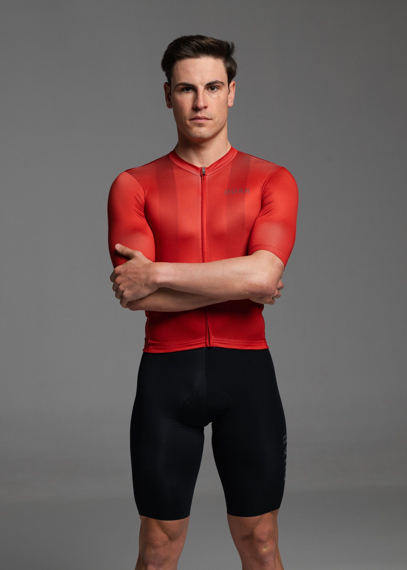 BURNT RED JERSEY + PURE BLACK BIBS + BLACK/GREY SOCKS