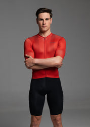BURNT RED JERSEY + PURE BLACK BIBS + BLACK/GREY SOCKS