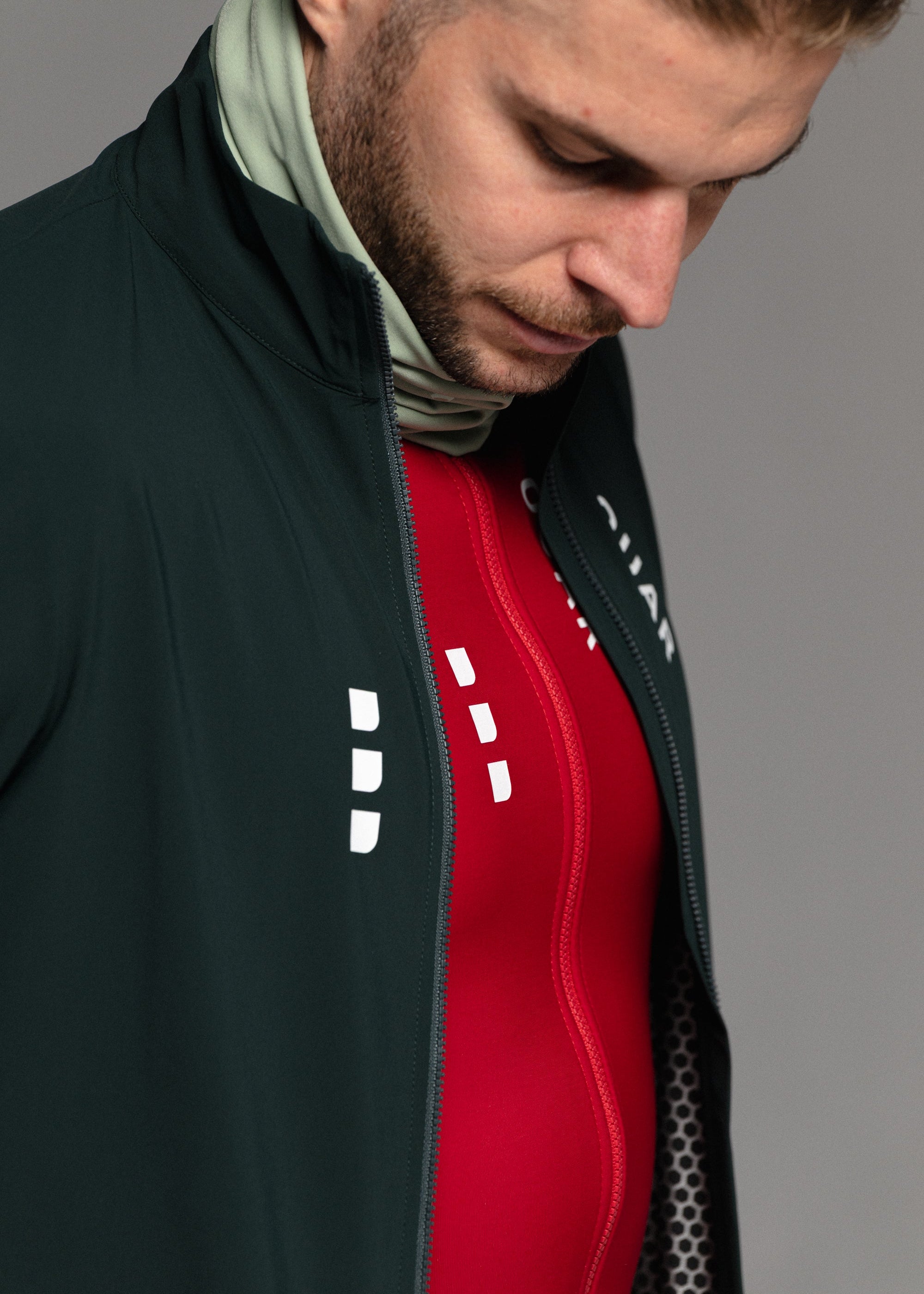 DEEP OCEAN JACKET + GREEN TEA LONG BIBS + NECK WARMER + MERINO SOCKS
