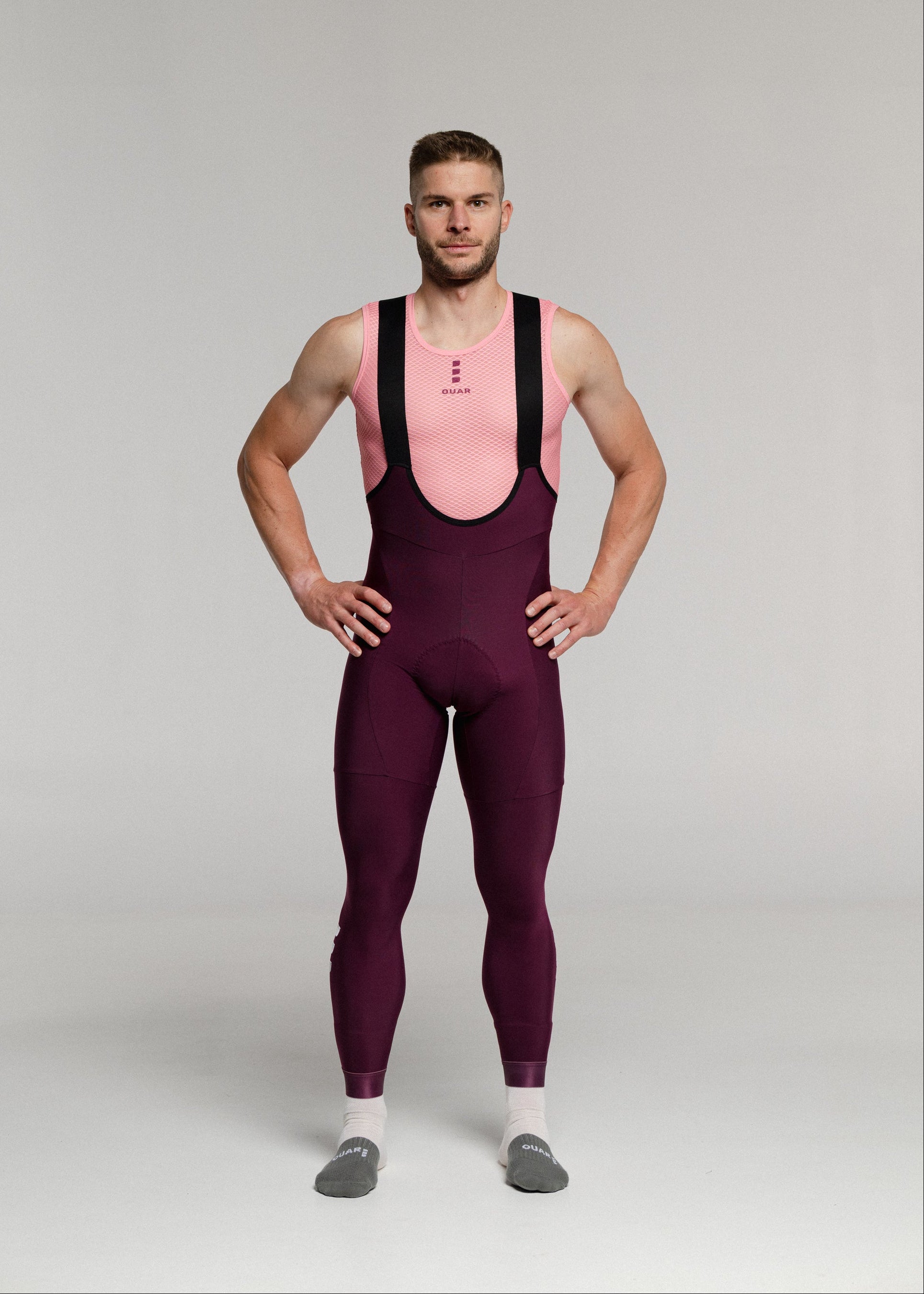 JAZZ LS JERSEY + RIPE PLUM LONG BIBS + SAND JACKET + NECK WARMER
