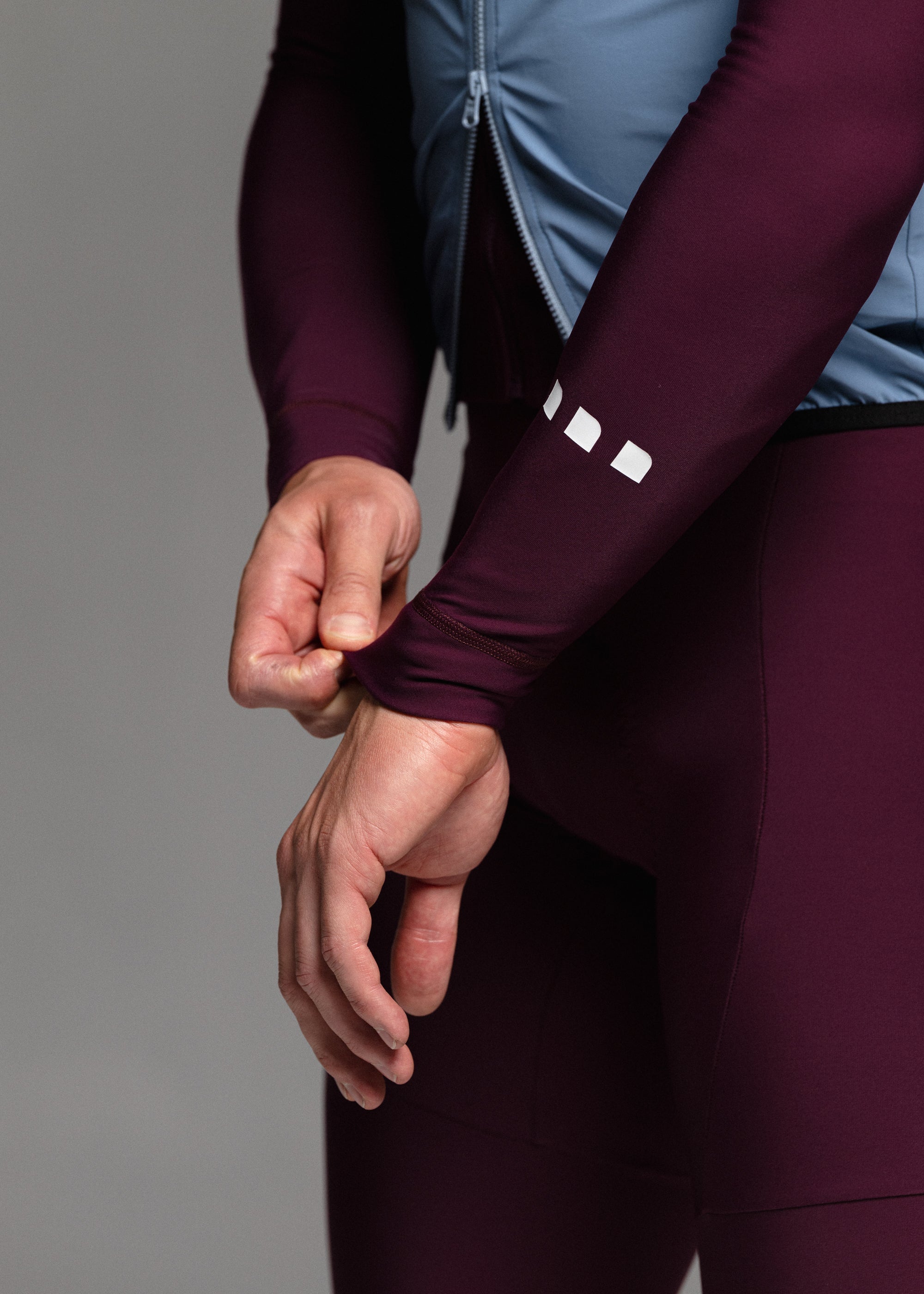 SOUL LS JERSEY + RIPE PLUM LONG BIBS + GLACIER GILET + NECK WARMER