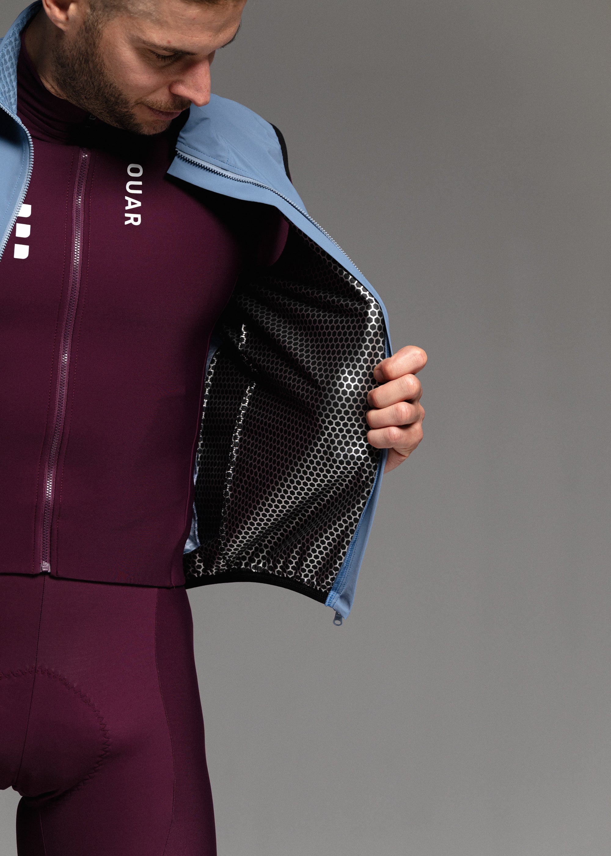SOUL LS JERSEY + RIPE PLUM LONG BIBS + GLACIER GILET + NECK WARMER