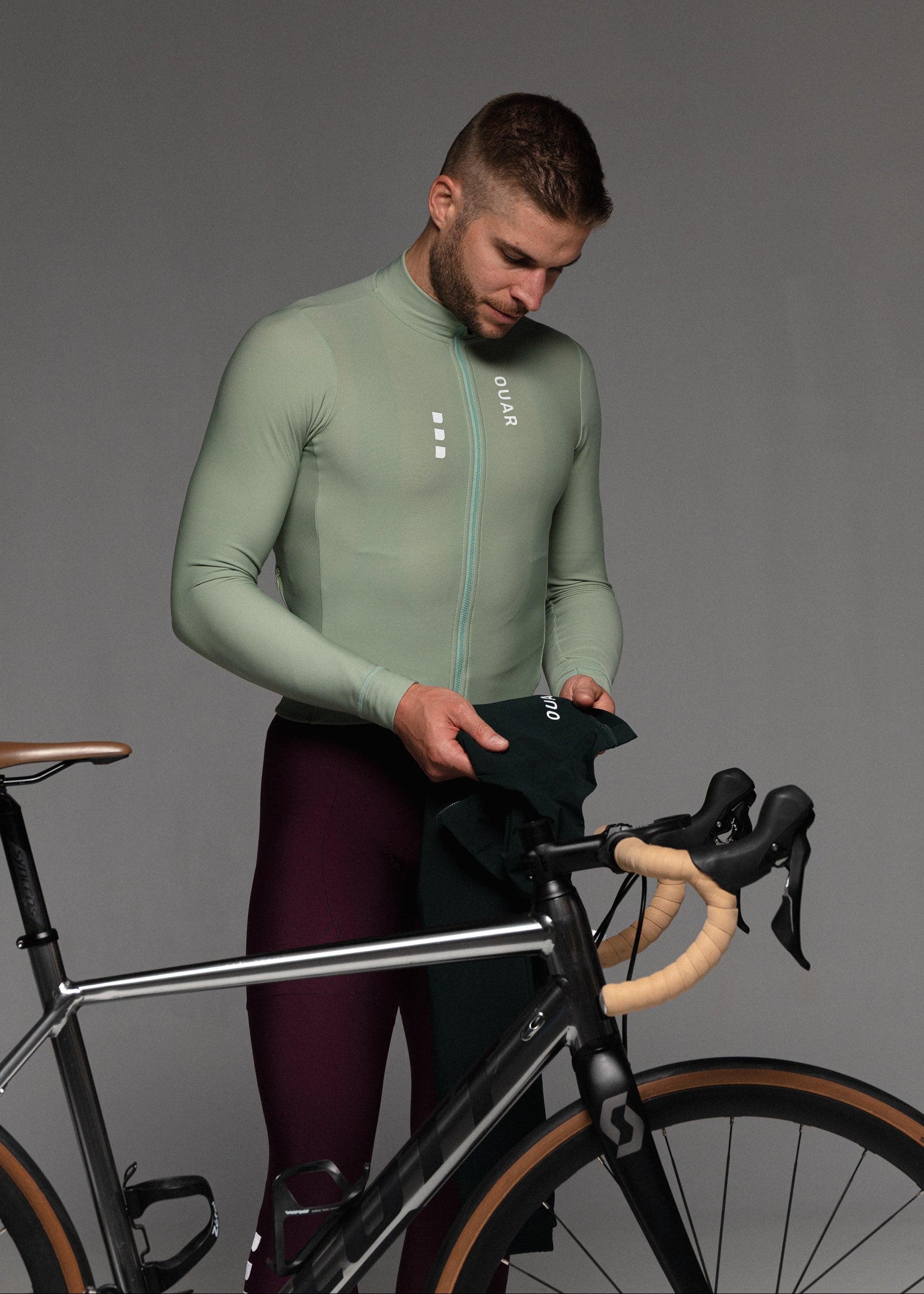 CHILL LS JERSEY + RIPE PLUM LONG BIBS + DEEP OCEAN JACKET + NECK WARMER