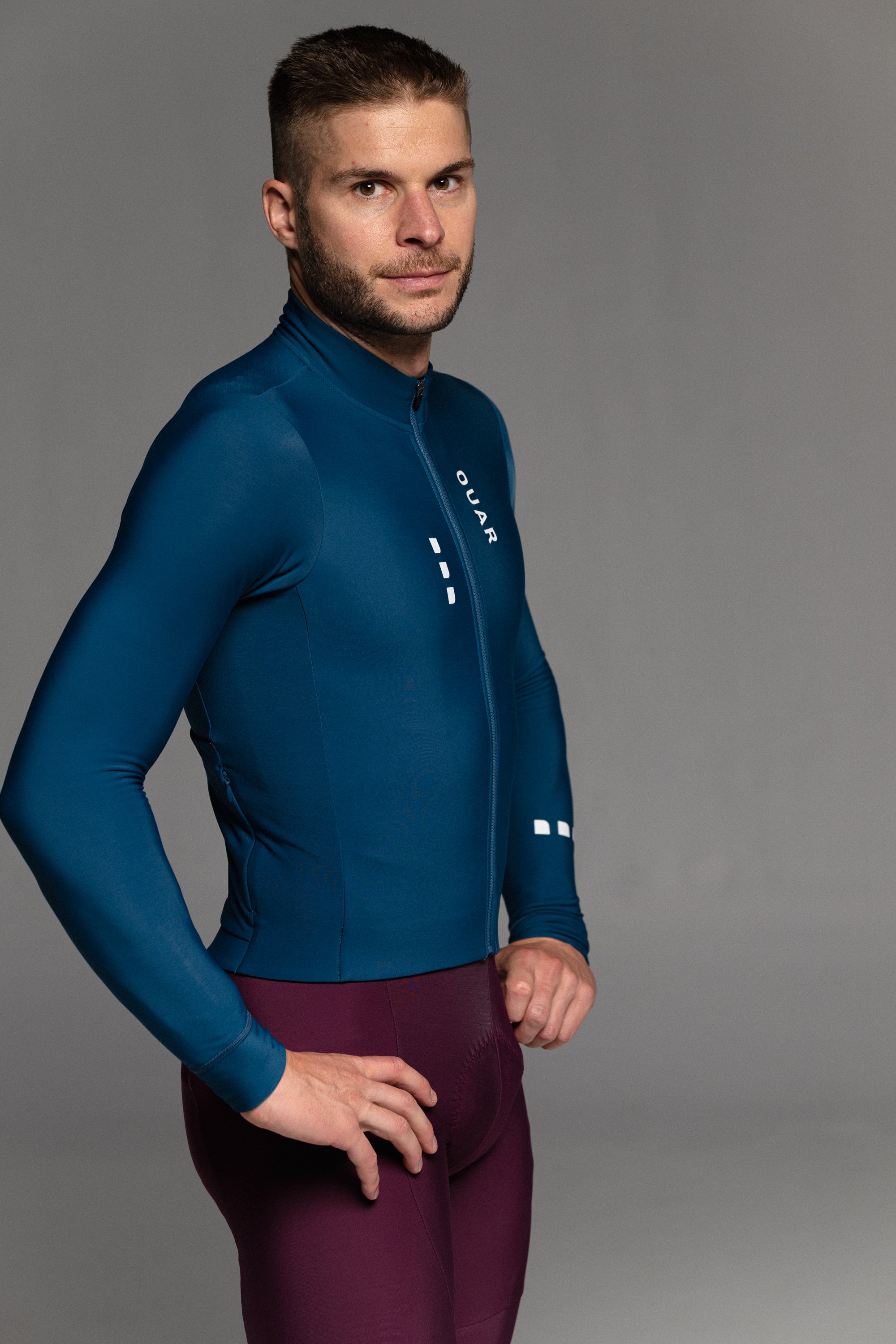 JAZZ LS JERSEY + RIPE PLUM LONG BIBS + SAND JACKET + NECK WARMER