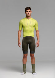 PISTACHIO JERSEY + WILD GREEN BIBS + WILD GREEN SOCKS