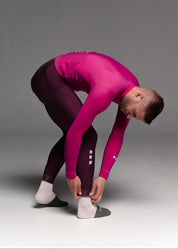 FUNK LS JERSEY + RIPE PLUM LONG BIBS + DARK NIGHT GILET + NECK WARMER
